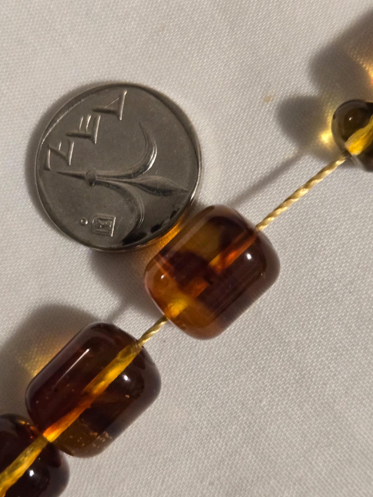 Amber 35grms 33 beads 13 X 10 mm Finished tassell - Image 2